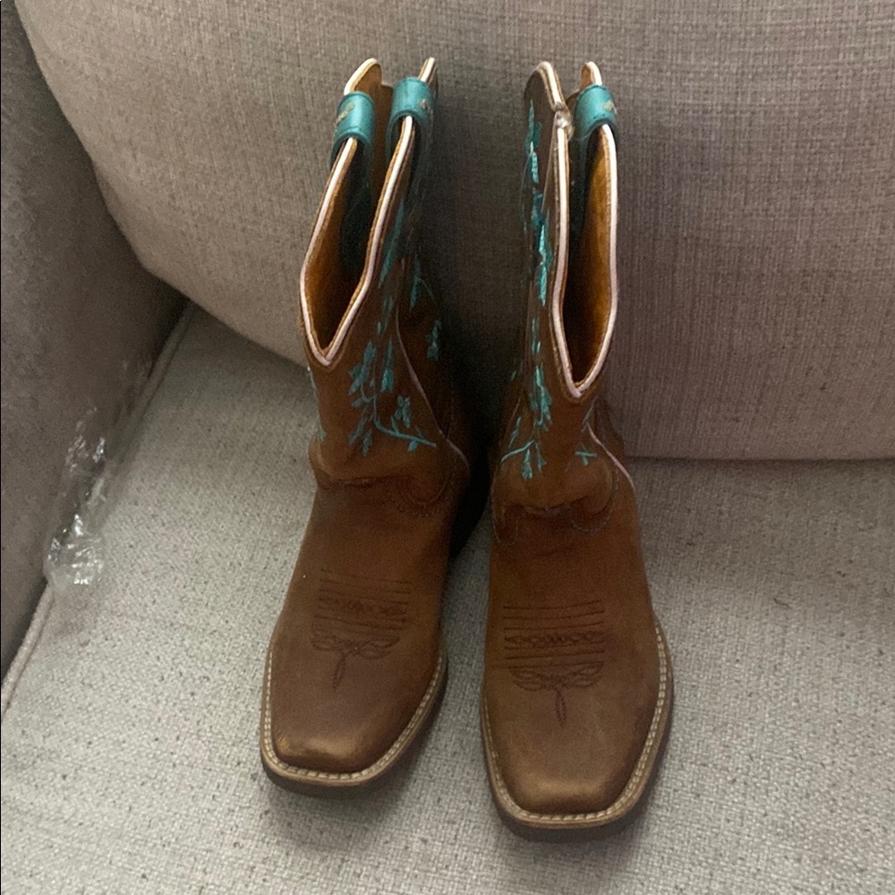 NHL Kids Brown and Teal Boots